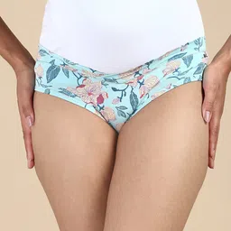 &Circus Modal Floral Printed Low Rise Maternity Comfort Panty - Blue-picture-28