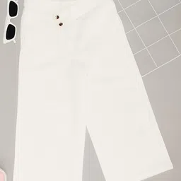 Pantaloons Junior Cotton Solid Trousers - Off White-picture-19