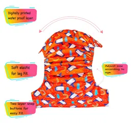 Dumbledo Premium Cloth Diaper with Leak-Proof, Absorbent 6-layer White Insert - Dryfeel with Comfortable Fit for 3 Months to 3 Years, Pack of 3 image 2