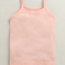 BUMZEE Cotton Knit Sleeveless Solid Color Slips Pack of 3 - Peach White & Mint Green image 2