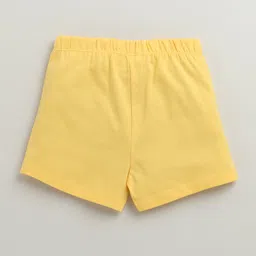 BUMZEE Cotton Pack Of 2 Floral & Baby Bunny Printed Shorts - Sky Blue & Yellow image 4