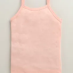 BUMZEE Cotton Knit Sleeveless Solid Color Slips Pack of 3 - Peach White & Mint Green image 3