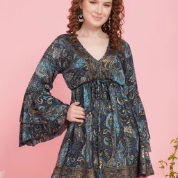 Boholyfe Women Twilight Tassel Short Dress-picture-49