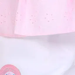 Peppermint Girls Colourblocked Round Neck schiffli Top with Shorts image 2