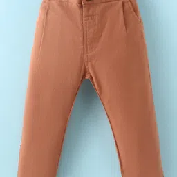 ToffyHouse 100% Cotton Woven Full Sleeves Floral Printed Shirt & Trouser Set with Bow & Suspender - Brown & Off White image 4