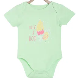 MINI KLUB Cotton Knit Pack OF 3 Half Sleeves Striped & Ice Cream Printed Onesies - Multi Colour image 5