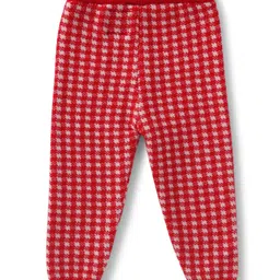 Yellow Apple Knit Full Raglan Sleeves Sweater Set With Cap & Text Print - Red image 5