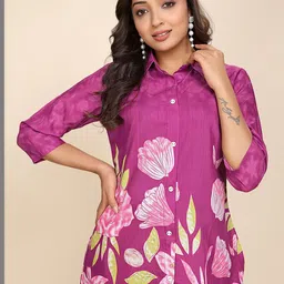 Swibona Printed Shirt Collar Tunic & Trousers Co-Ords image 3