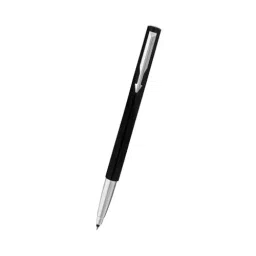Parker Vector Chrome Trim Standard Blue Roller Ball Pen With Card Holder 9000023597 image 2
