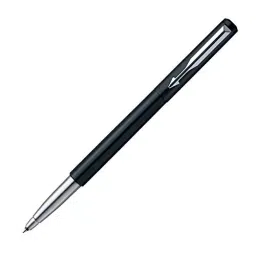 Parker Vector Chrome Trim Standard Blue Roller Ball Pen With Card Holder 9000023597 image 4