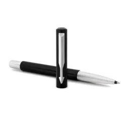 Parker Vector Chrome Trim Standard Blue Roller Ball Pen With Card Holder 9000023597 image 5