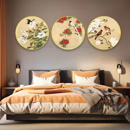 The Castle Decor Beige & Red 3 Pieces Sparkle Wooden Wall Art image 5