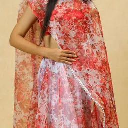 PURI MAA Printed U-Neck Semi-Stitched Lehenga & Ready to Wear Blouse With Dupatta image 2