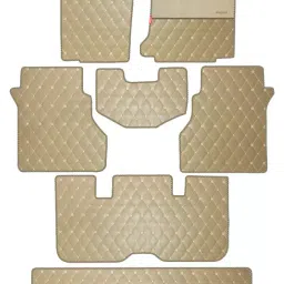 Elegant Luxury Leatherette Beige Carpet Car Mat Compatible With Renault Triber-picture-10