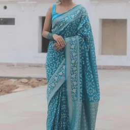 Moda Rapido Ethnic Motifs Zari Art Silk Handloom Banarasi Saree image 5