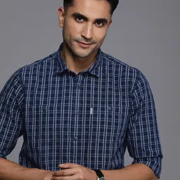 Louis Philippe Jeans Slim Fit Checked Pure Cotton Casual Shirt-picture-18