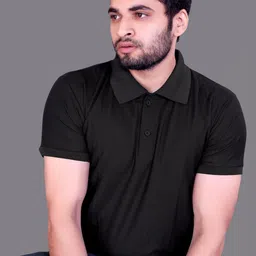 Moda Rapido Men Black Polo Collar T-shirt image 2