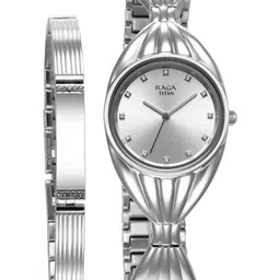 Titan Women Brass Dial & Bracelet Style Straps Analogue Watch 95254SM01F-image-68