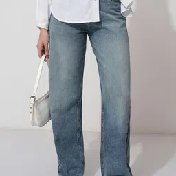 Tokyo Talkies Women Cotton Straight Fit High-Rise Heavy Fade Jeans-picture-31