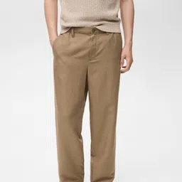 MANGO MAN Elasticated Waist Straight Fit Trousers-picture-12