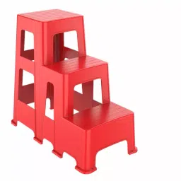 Nilkamal Plastic 3-Steps Kick Stool Bright Red, STLKICKBRD-image-56