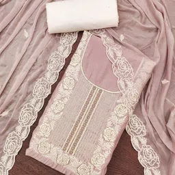 Maroosh Floral Embroidered Sequinned Unstitched Dress Material-picture-22