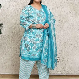Rajnandini Women Floral Printed Kurta with Salwar & Dupatta-image-40