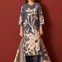 Indo Era Women Floral Printed Beads and Stones Kurta with Trousers & Dupatta Kurta Sets-picture-34
