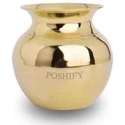 POSHIFY Brass Madrasi Lota/Kalash (heavy) - Sacred Hindu Water Pot for Puja, Wedding, and Festivals-image-23