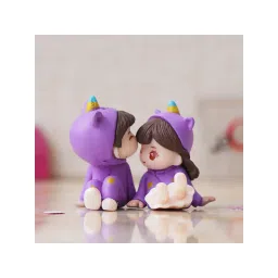 eCraftIndia Miniature Romantic Couple Statue Boy Kissing Girl Forehead Multi-Color image 2