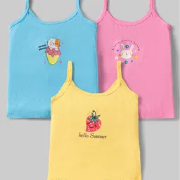 Bodycare Cotton Knit Sleeveless Slips with Tropical Prints Pack of 3 - Pink & Yellow-picture-21