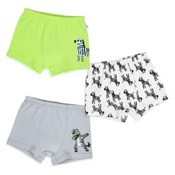 Plan B Cotton Knit Pack Of 3 Zebra Printed Boxers - Multi Colour-image-93