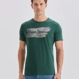 Pepe Jeans Slim Fit Brand Logo Printed Pure Cotton T-shirt-picture-33