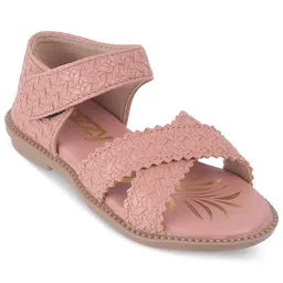 Jazzy Juniors Geometric Designed Velcro Closure Sandals - Pink image 3