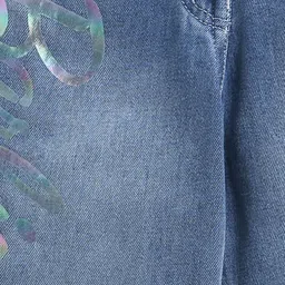 Barbie by Tiny Girl Denim Brand Name Printed Mild Washed Straight Fit Jeans - Blue image 5