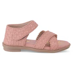 Jazzy Juniors Geometric Designed Velcro Closure Sandals - Pink image 5