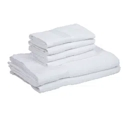 kopa BIANCA Set Of 6 White Solid Pure Cotton 380 GSM Super-Soft Bath Towels image 3