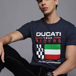 Ducati Pure Cotton Brand Logo Printed Casual T-shirt image 1