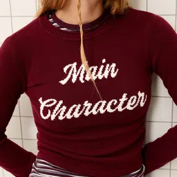 Bershka Typography Pullover Sweater image 3