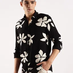 Blu MNKY Men Classic Slim Fit Floral Printed Casual Shirt-picture-30