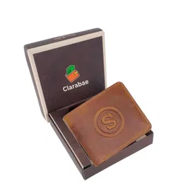 CLARABAE Men Leather Bi-Fold Wallet with Debossed Elphabet letter S-picture-10