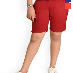 BAESD Girls Pack Of 3 Cotton Solid Regular Bermuda Shorts-picture-42