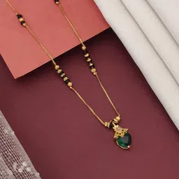 ABDESIGNS Gold-Plated AD Stones and Beads Mangalsutra image 5