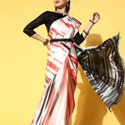 DIVASTRI Tie and Dye Satin Saree-picture-35