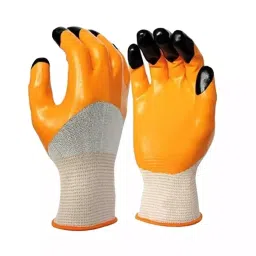 BRALA Tiger Print Nitrile Safety Gloves Orange Color, L Size (Pack of 50 Pair)-image-62