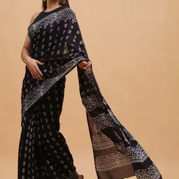 Shivya Ethnic Motifs Printed Bagru Pure Cotton Saree-picture-12
