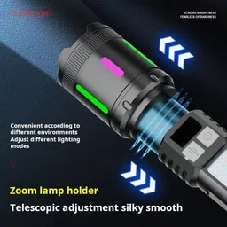 Fire turtle M036 Rechargeable Tactical Flashlight with Type-C | Ultra-Bright 10,000 Lumens LED Torch, Long-Range Beam, Waterproof for Outdoor Trekking & Emergency Use (M036 Torch) image 5