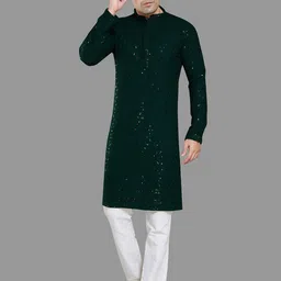PulseIQ Men Embroidered Chikankari Kurta image 3