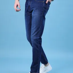 V-Mart Men Regular Fit Mid-Rise Light Fade Stretchable Denim Jeans image 5