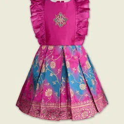 wish karo Girls Embroidered Flared Sleeve Fit and Flare Frock Dress-picture-28